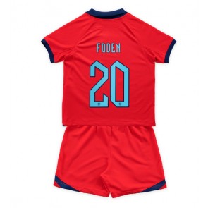 Lacne Dětský Futbalové dres Anglicko Phil Foden #20 MS 2022 Krátky Rukáv - Preč (+ trenírky)